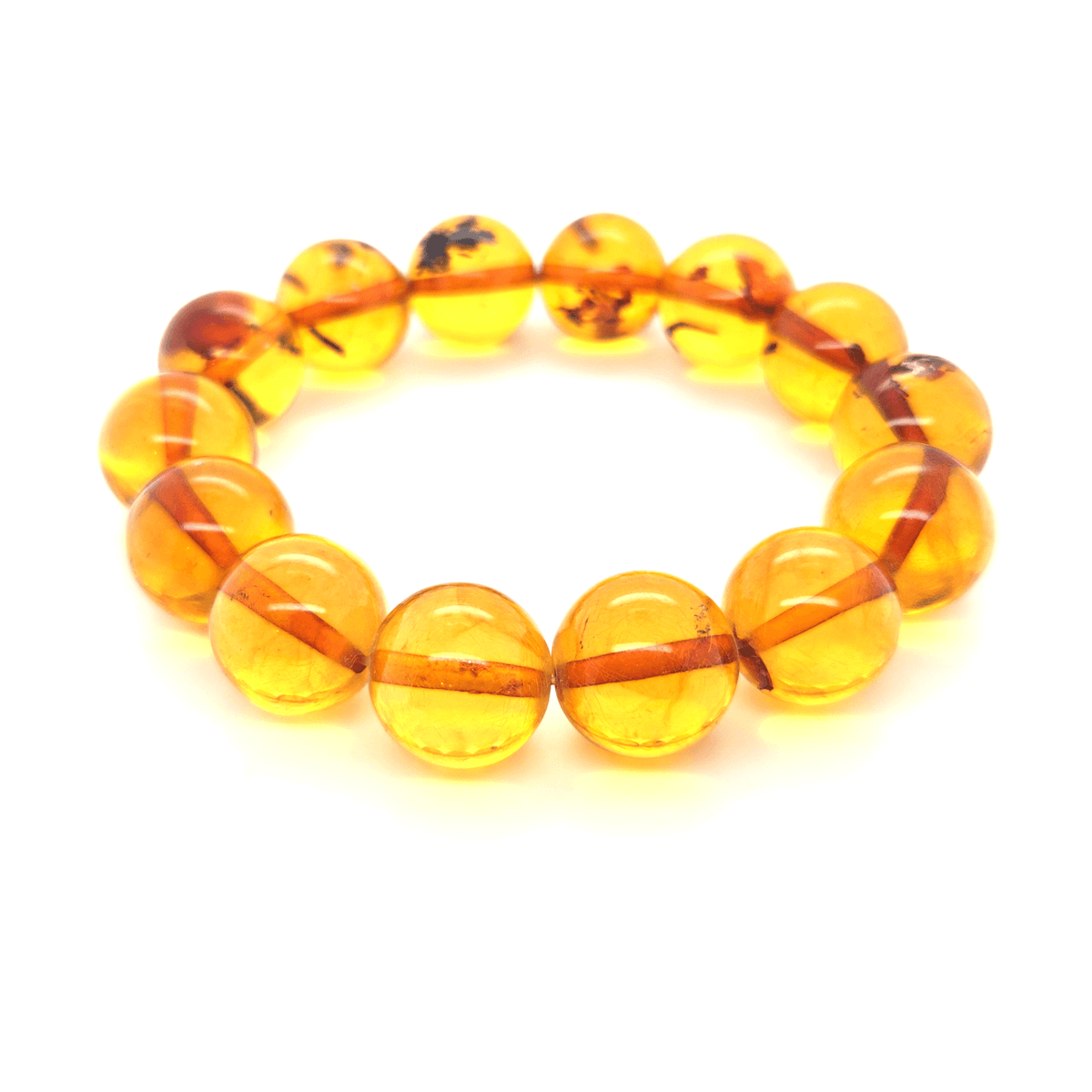 Breites Bernsteinarmband für Damen – elastisch, echter baltischer Bernstein