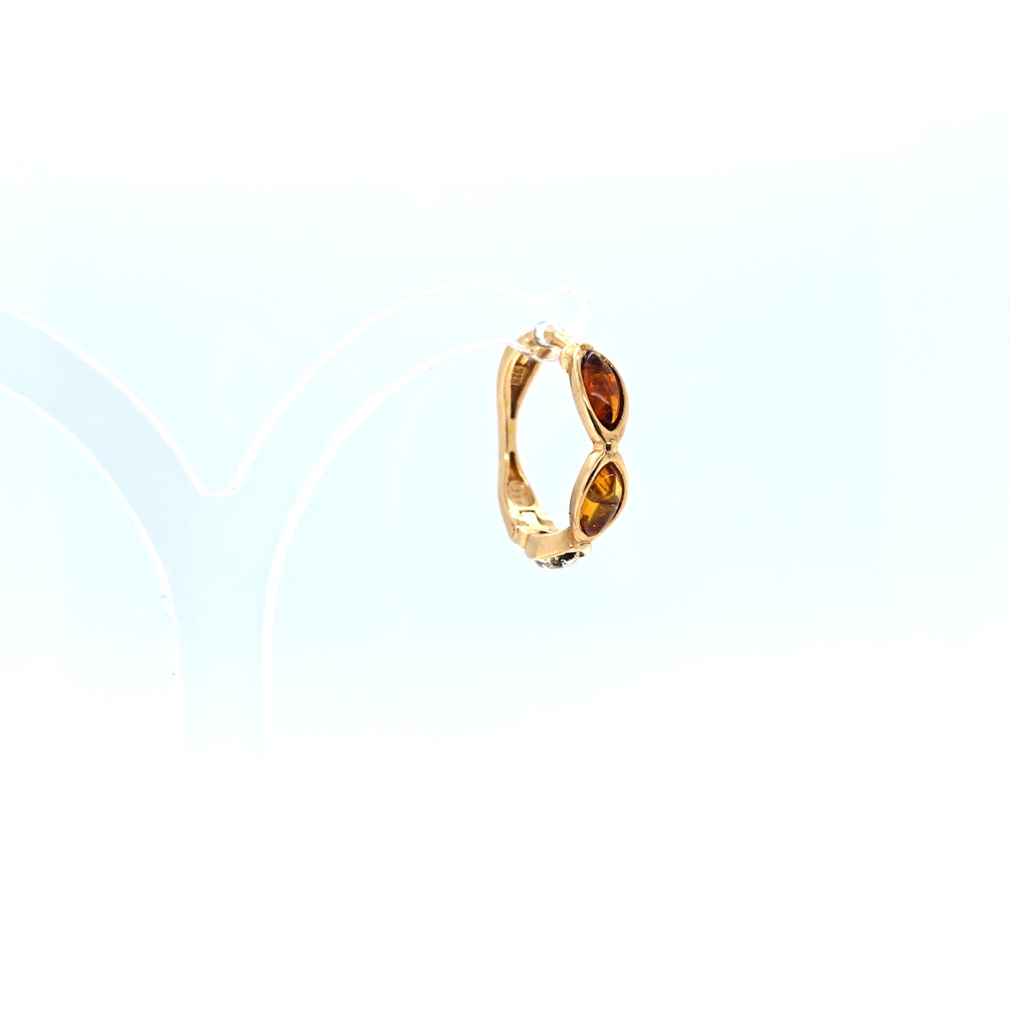 Elegante Creolen aus 24k vergoldetem Sterlingsilber mit Bernstein
