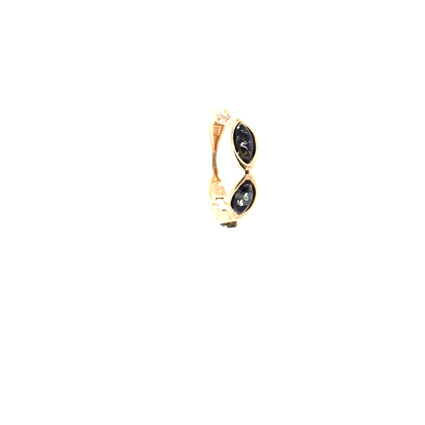 Elegante Creolen aus 24k vergoldetem Sterlingsilber mit Bernstein