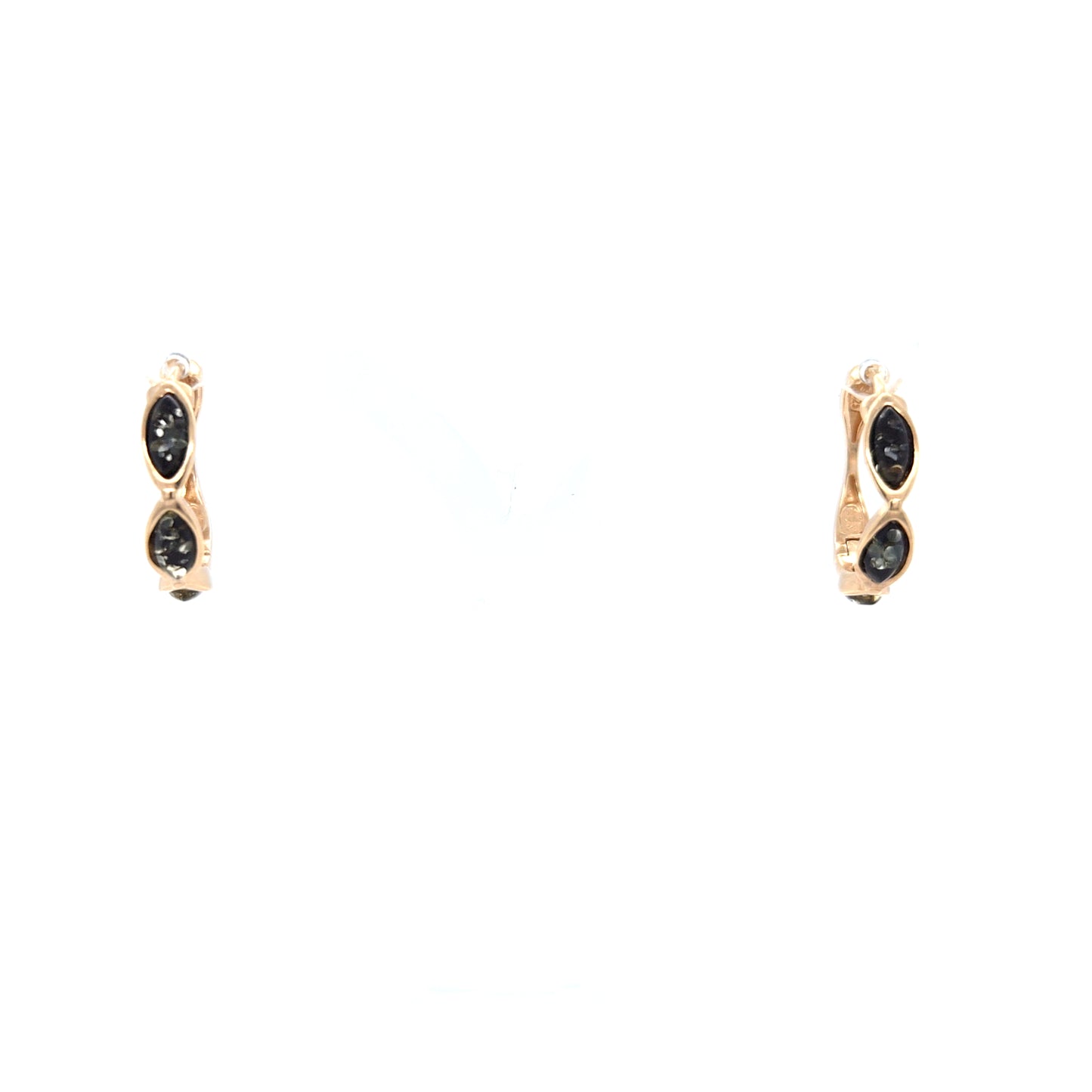 Elegante Creolen aus 24k vergoldetem Sterlingsilber mit Bernstein