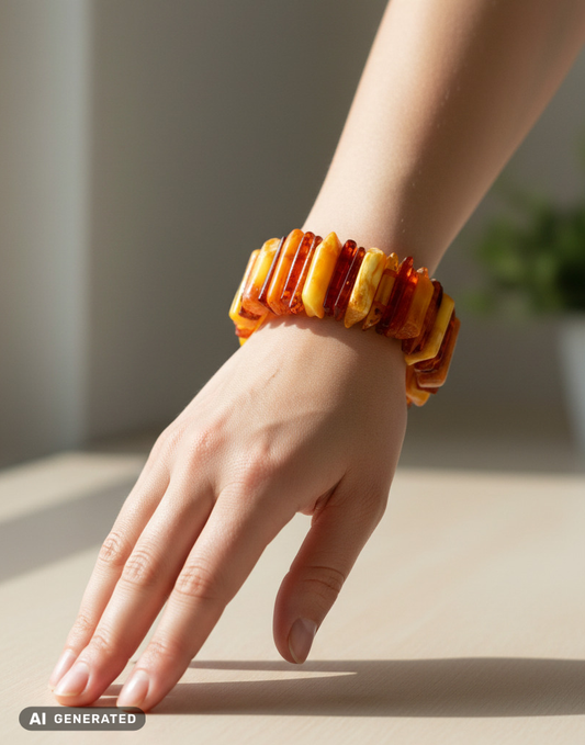 Natürlicher Edelstein Armband aus Bernstein handgearbeitet