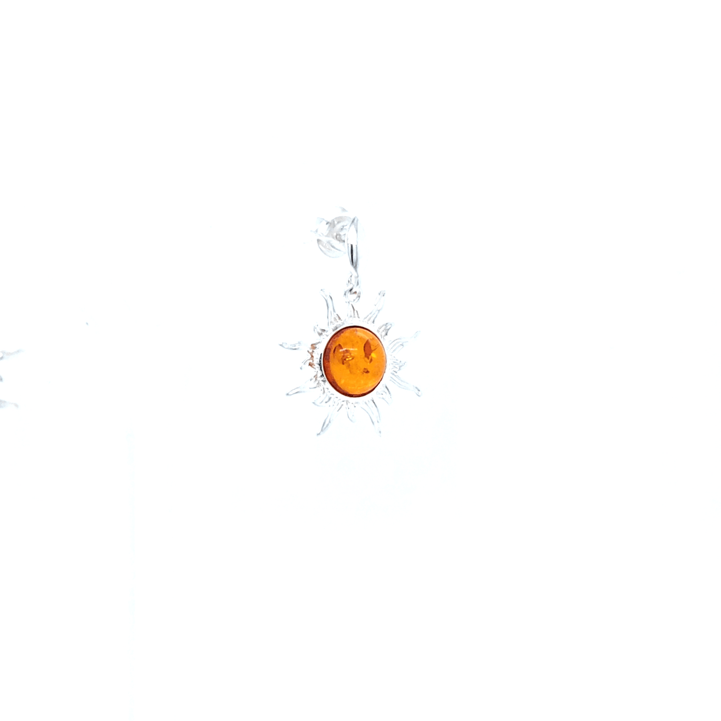 Radiant sun earrings made of genuine silver with the finest Baltic amber
