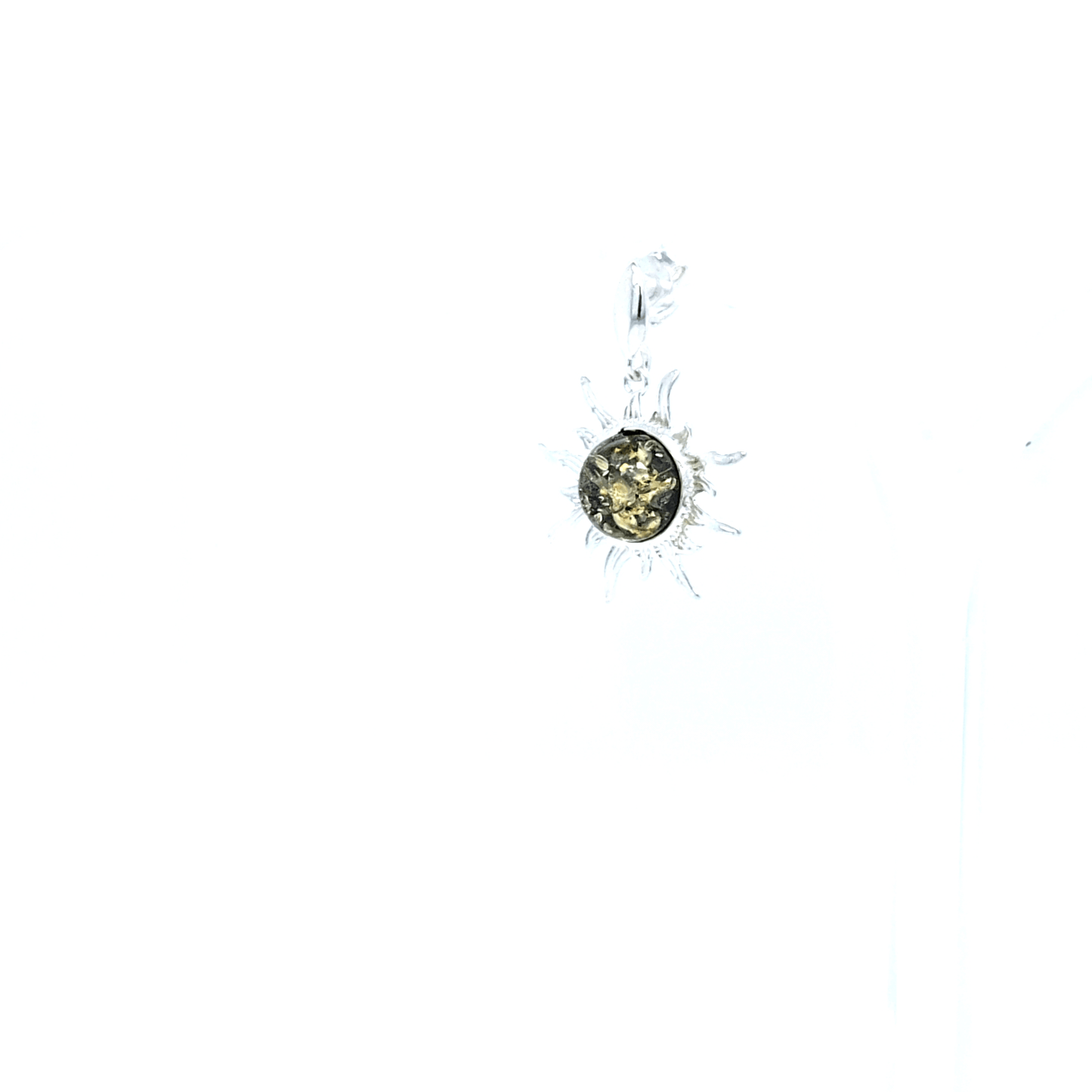 Radiant sun earrings made of genuine silver with the finest Baltic amber