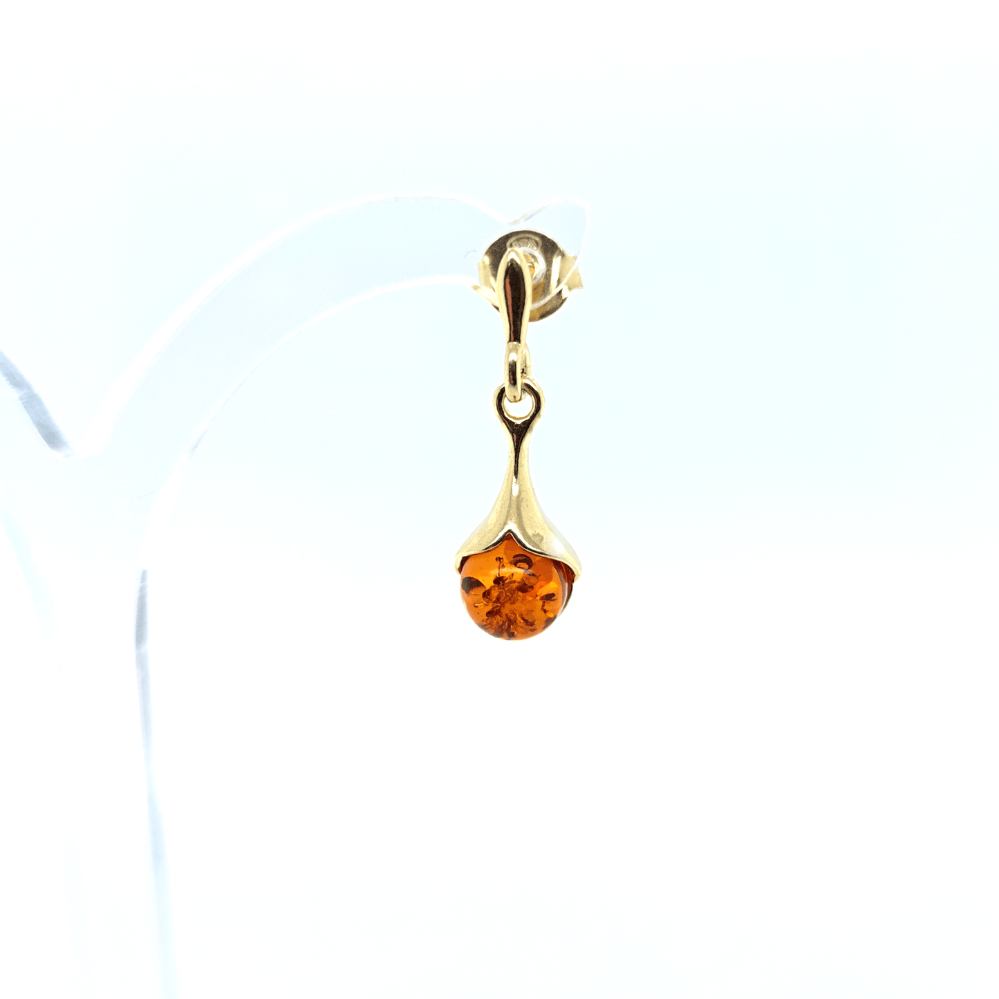 Kleine Ohrringe mit Ostsee Bernstein vergoldet