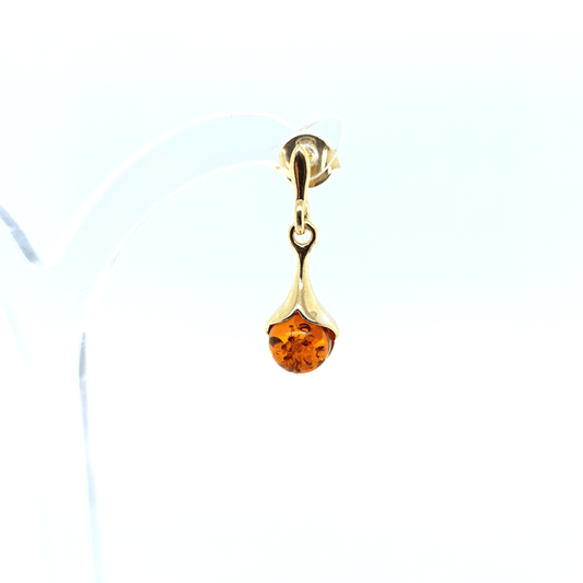 Kleine Ohrringe mit Ostsee Bernstein vergoldet