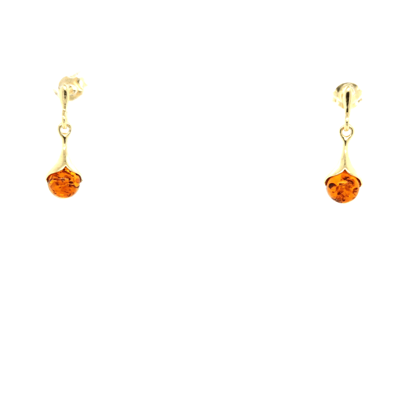 Kleine Ohrringe mit Ostsee Bernstein vergoldet