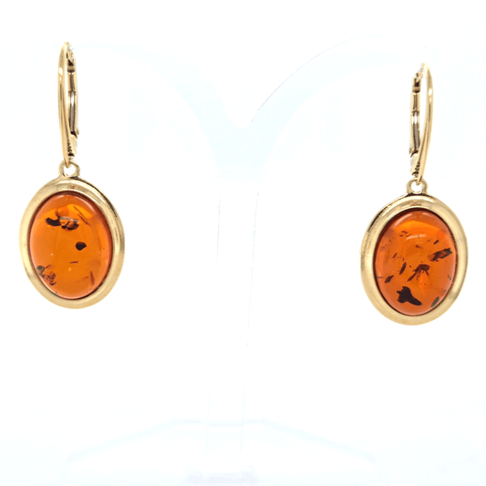 Elegante Ohrringe Ostsee Bernstein vergoldet