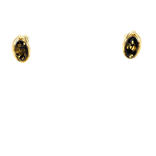 Ohrstecker mit Baltischem Bernstein vergoldet