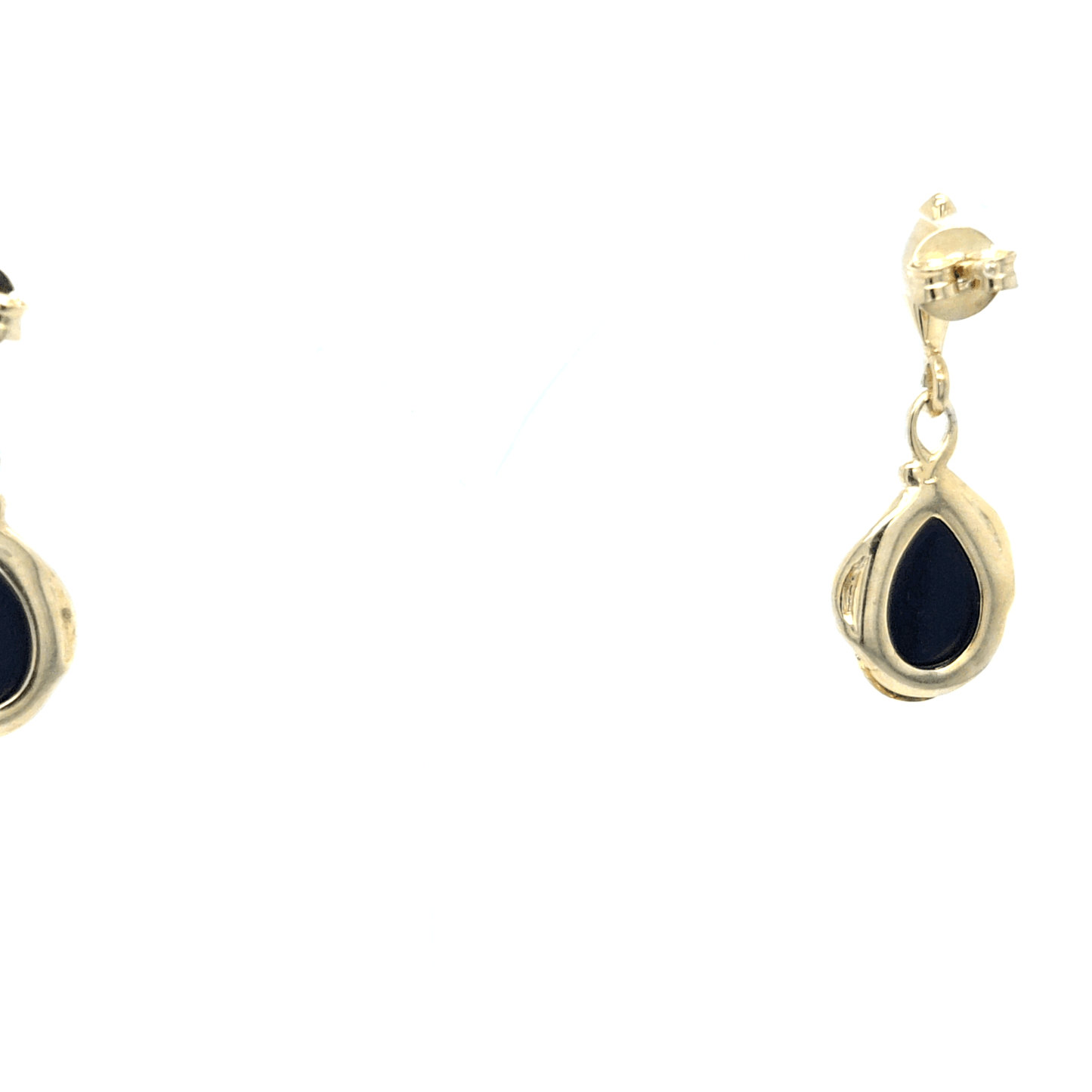 Schicke Hänge-Ohrstecker Grün – 925 Silber 24 Karat Gold-Optik