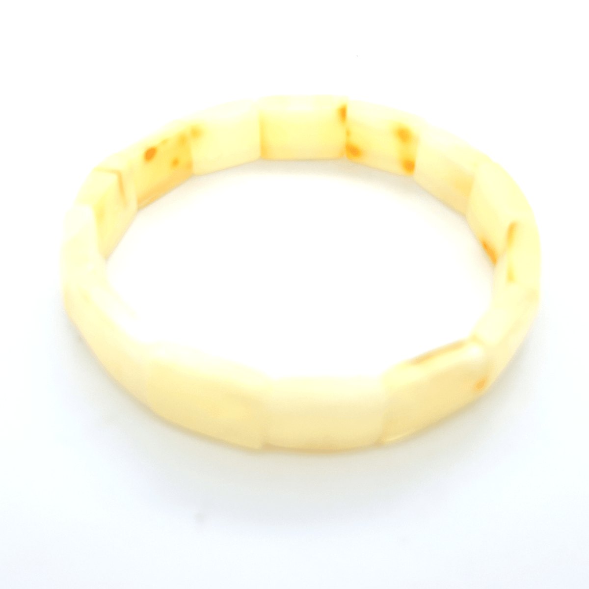 Gelbes Bernsteinarmband – elastisch, echter Ostsee-Bernstein in seltenem Farbton