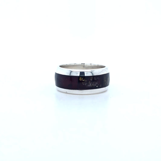 Partnerring mit baltischem Bernstein aus 925 Silber