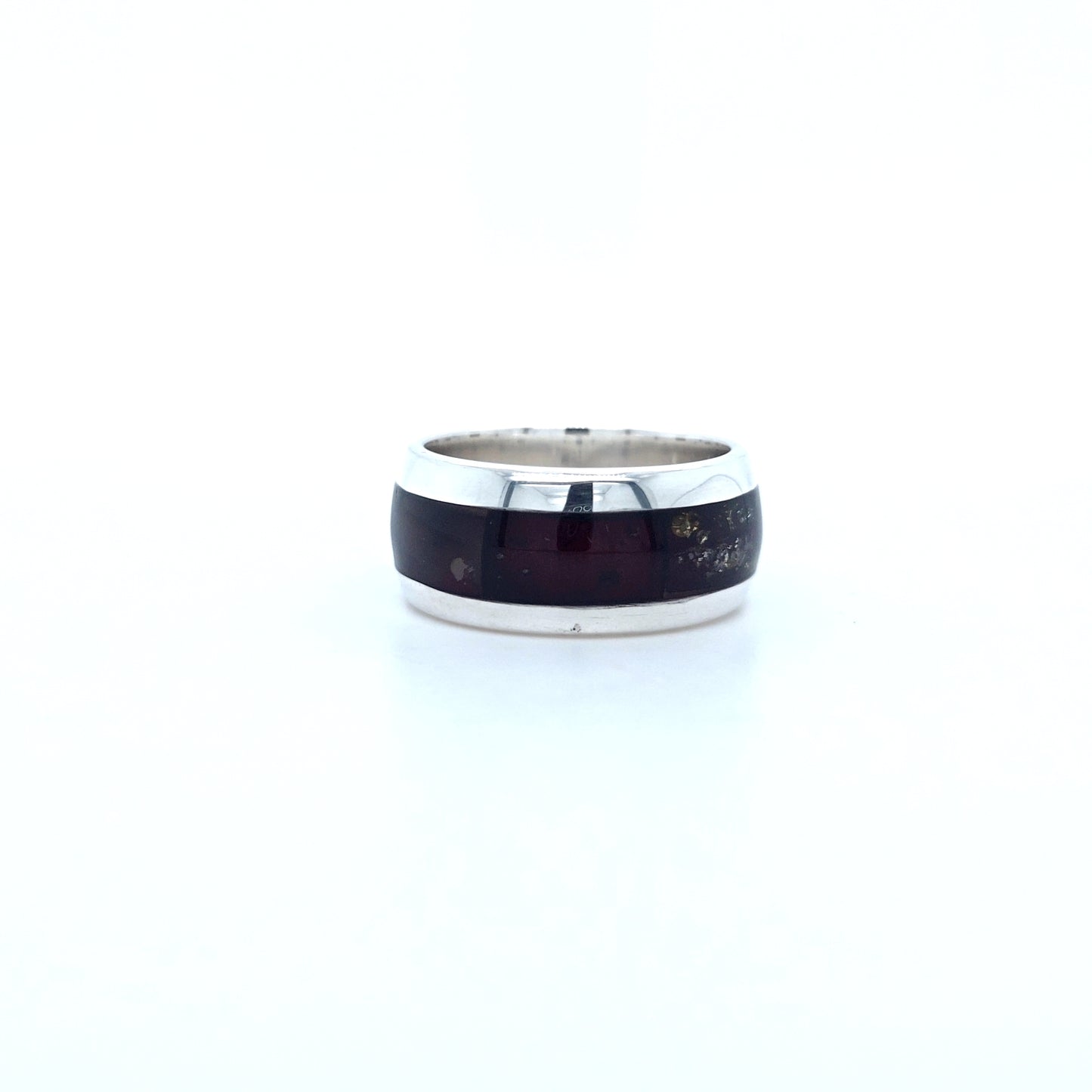 Partnerring mit baltischem Bernstein aus 925 Silber