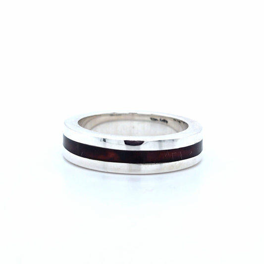 Partnerring aus Silber mit Bernsteineinlage – Zeitloses Design