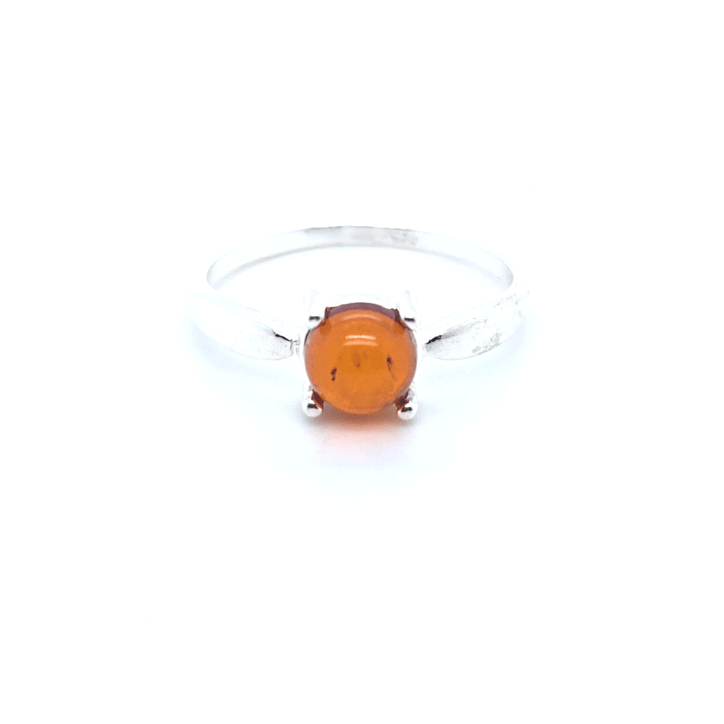 Zarter Ring 925 Silber mit echtem Bernstein