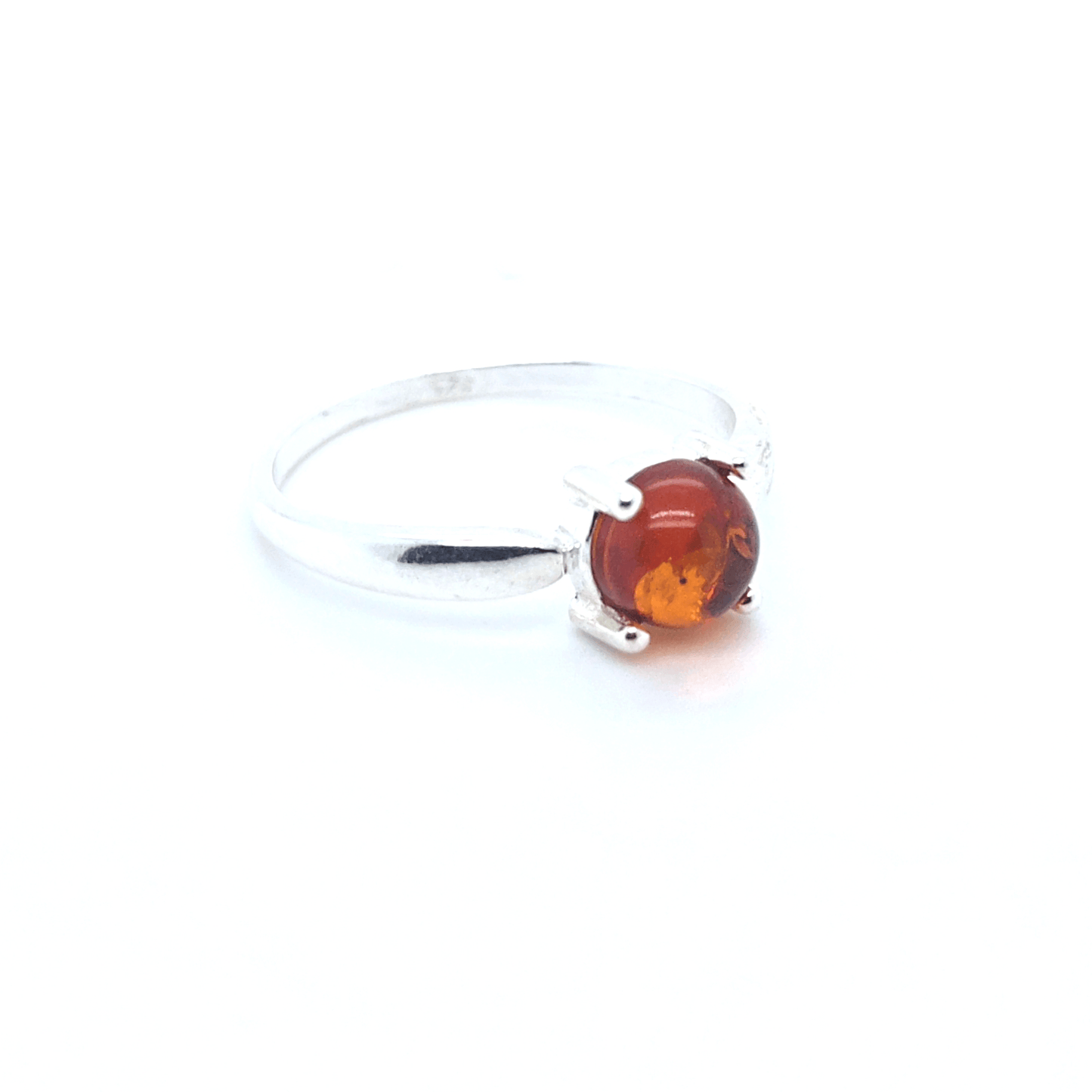 Zarter Ring 925 Silber mit echtem Bernstein