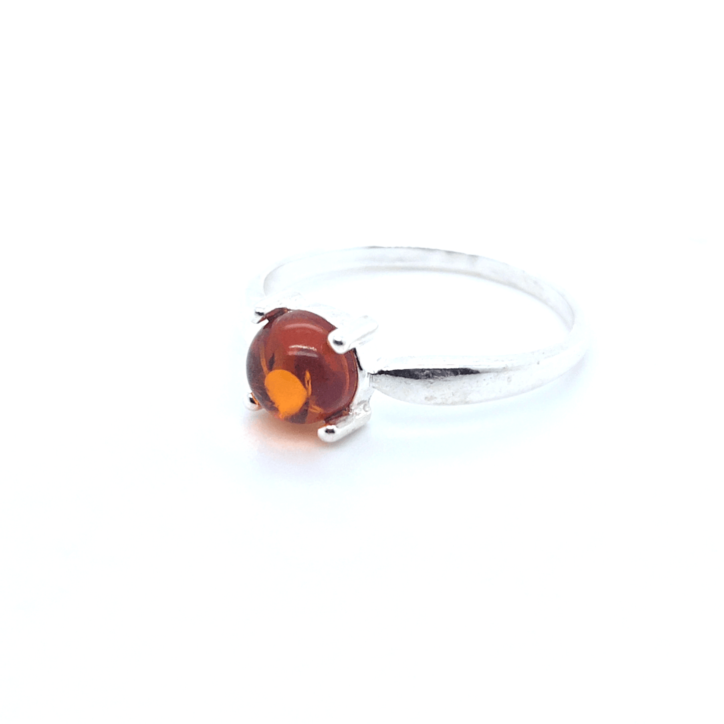 Zarter Ring 925 Silber mit echtem Bernstein