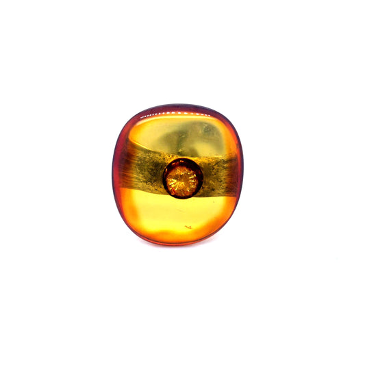 Handgefertigter Unikat Ring 925 Silber Bernstein