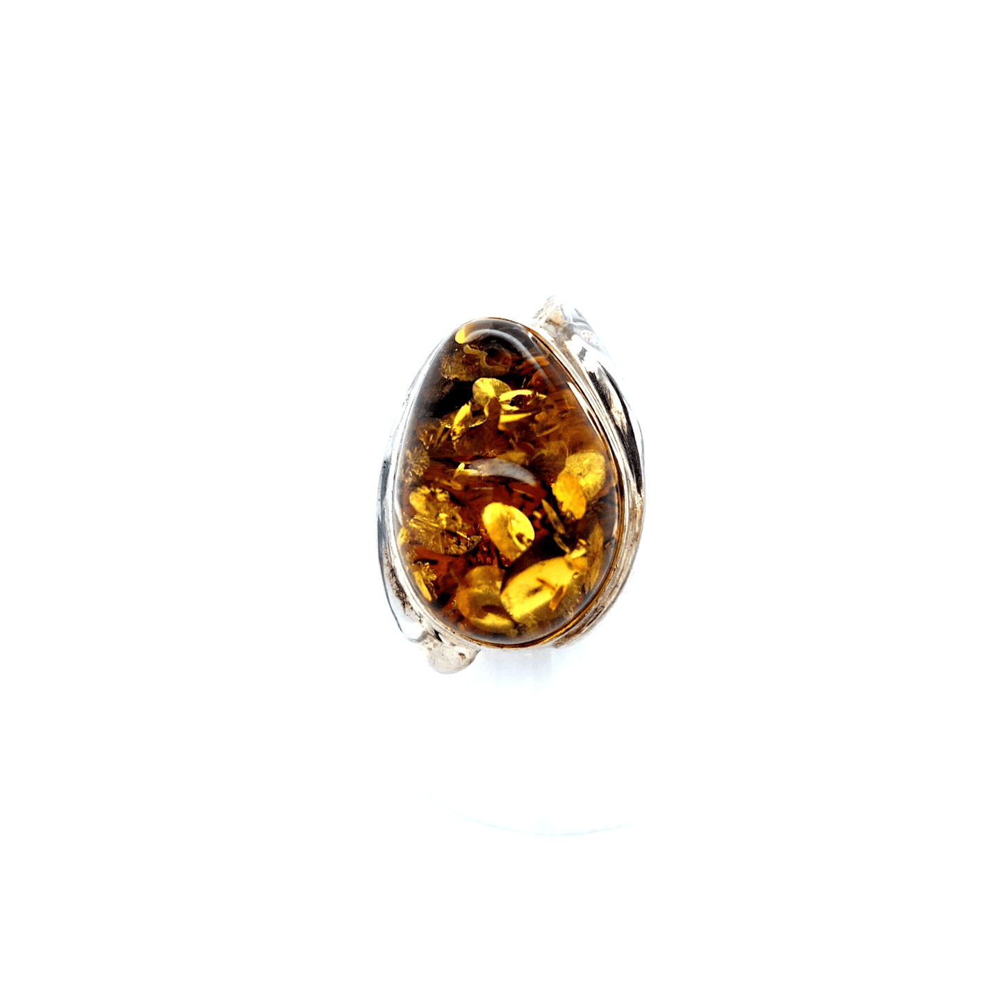 Designer Bernstein Ring 925 Silber Unikat