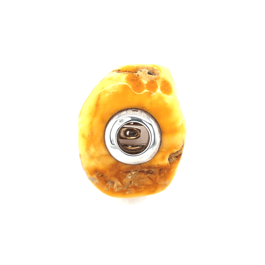 Handgemachter Bernstein Ring gelb verstellbar