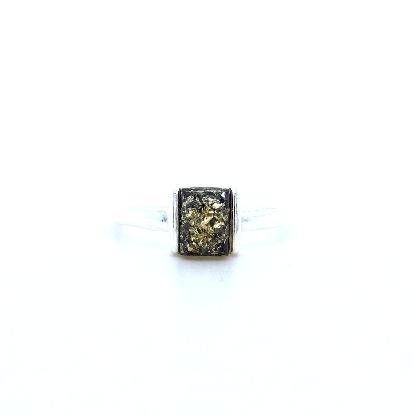 Minimalistischer Damen Ring 925 Silber Bernstein