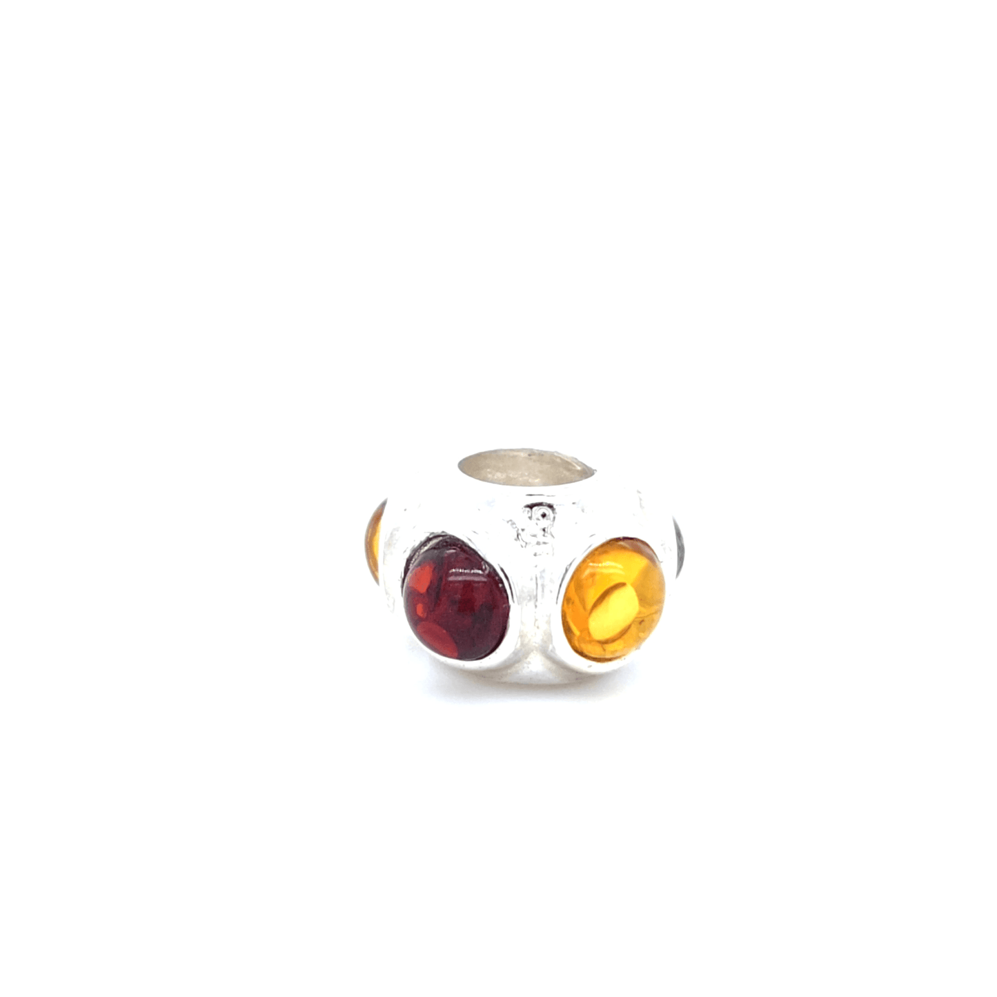 Mini Charm Bernstein bunt 925 Silber