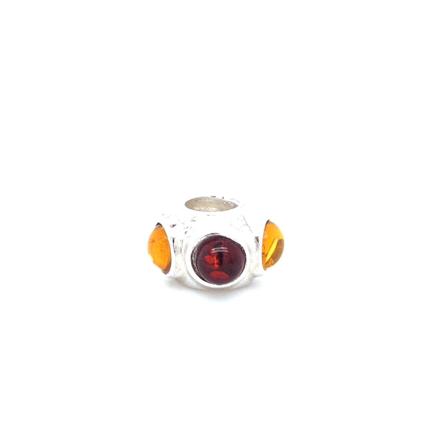 Mini Charm Bernstein bunt 925 Silber