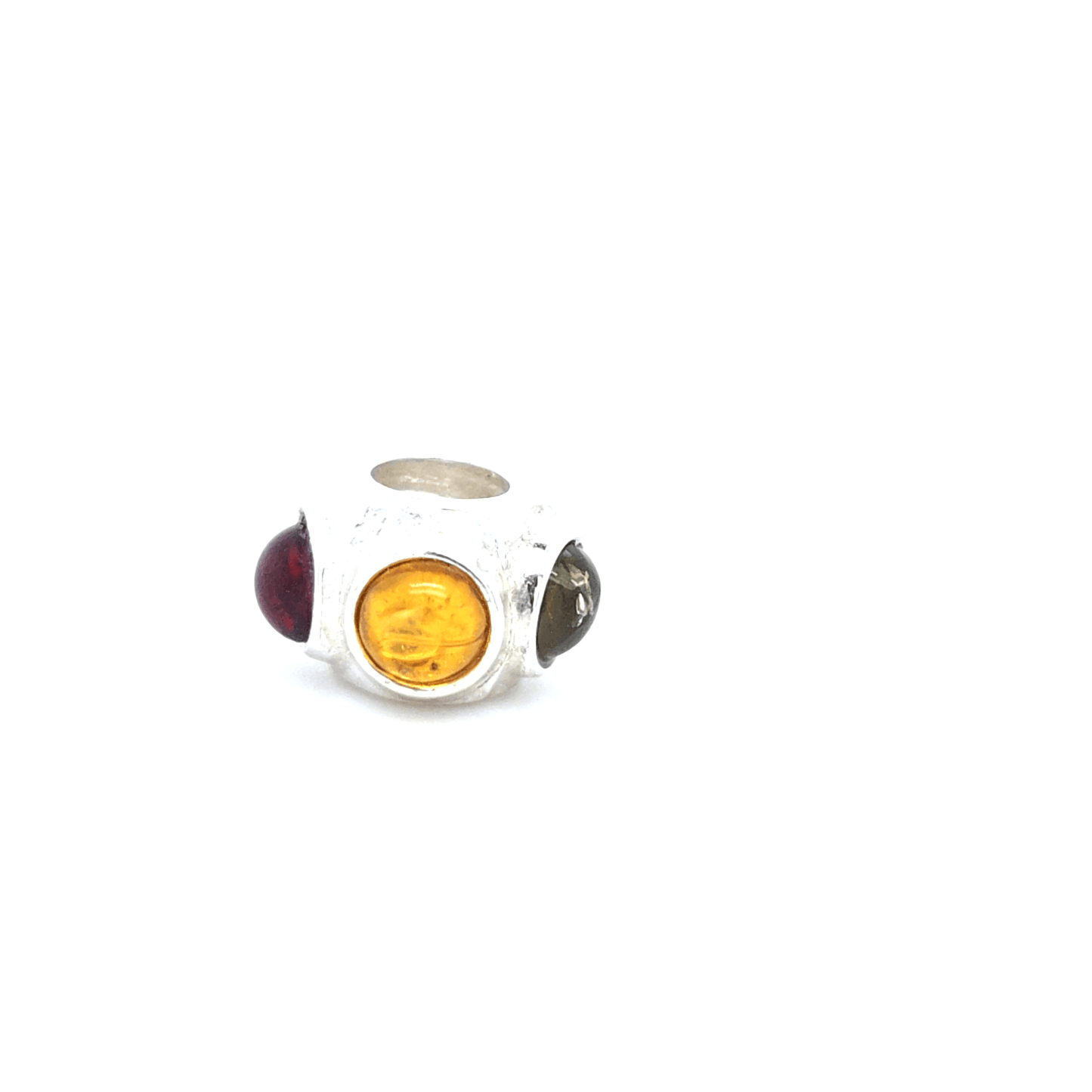 Mini Charm Bernstein bunt 925 Silber