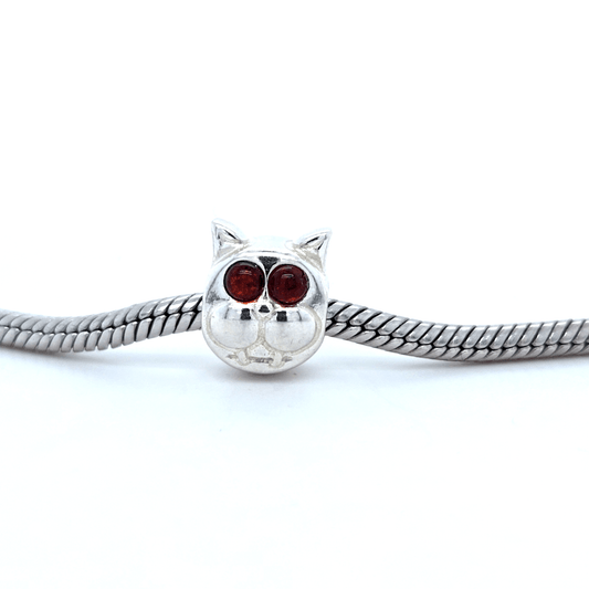 Katzen Bead Charm Bernstein zweifarbig