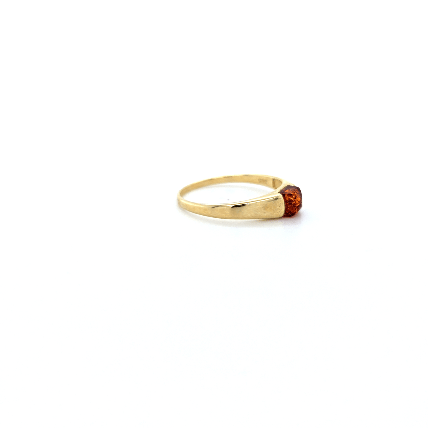 Minimalistische barnsteenring verguld 925 zilver