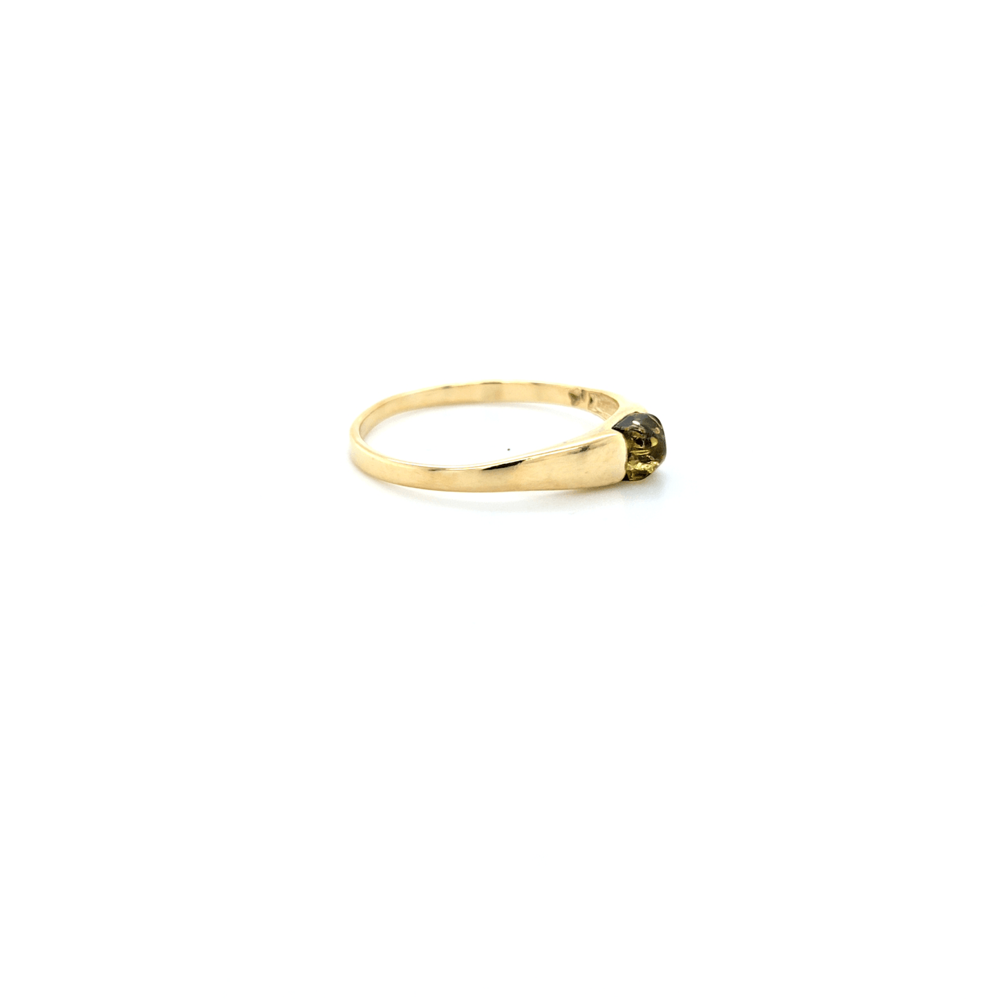 Minimalistische barnsteenring verguld 925 zilver