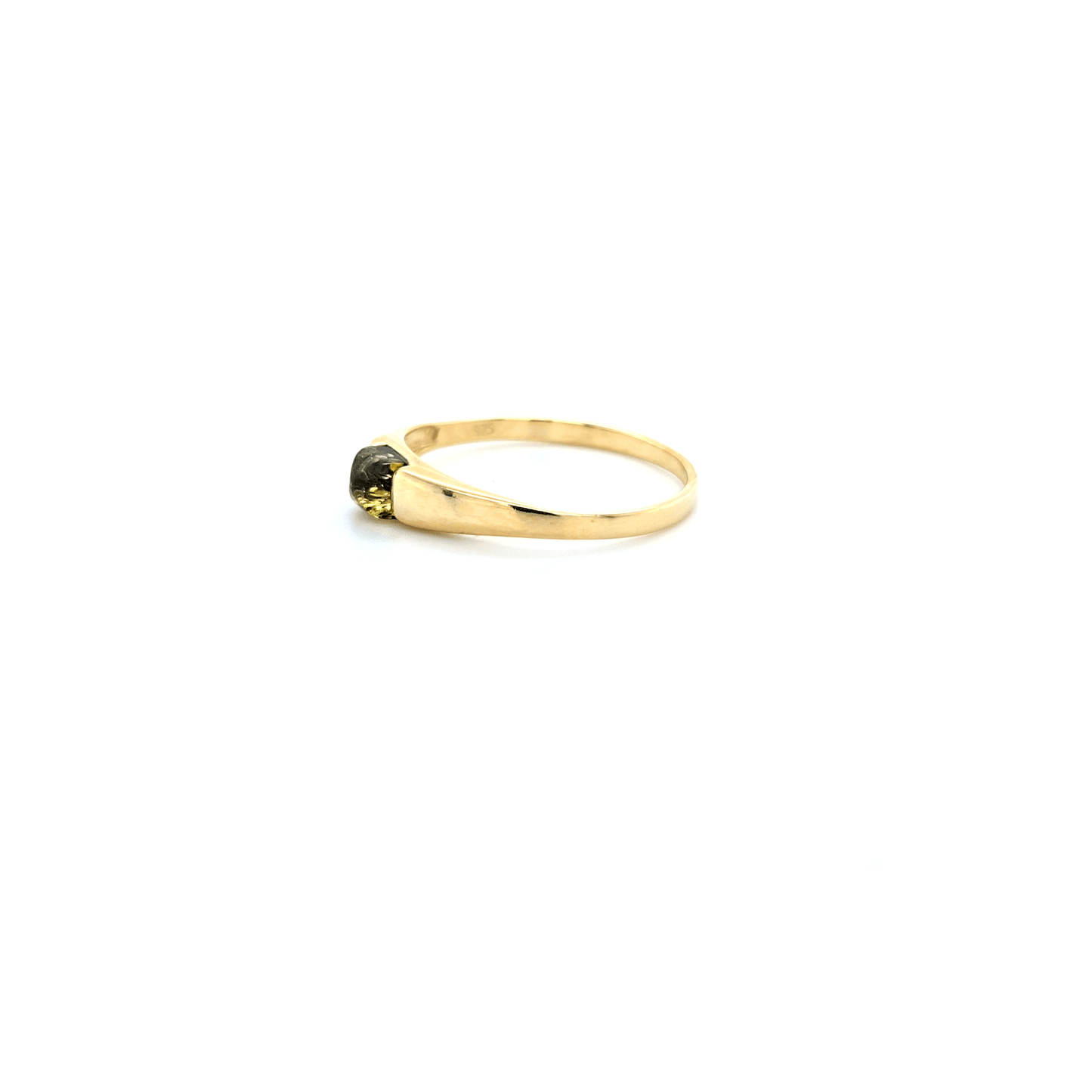 Minimalistische barnsteenring verguld 925 zilver