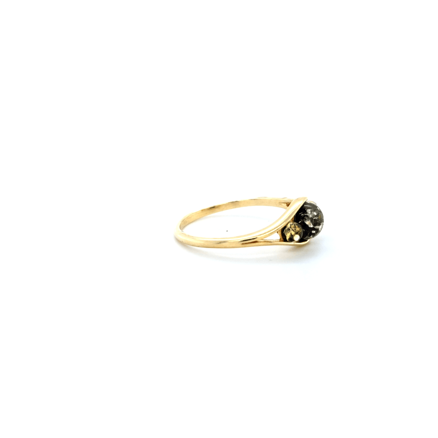 Moderne ring met vergulde barnsteen voor dames