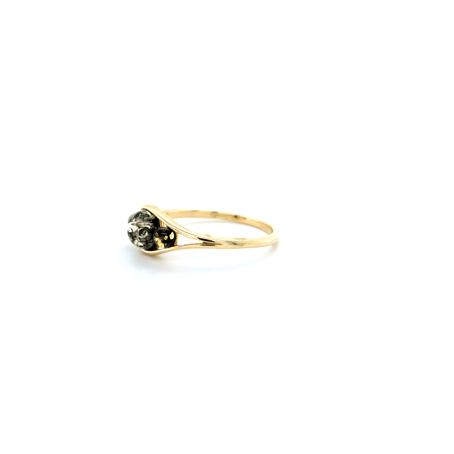 Moderne ring met vergulde barnsteen voor dames