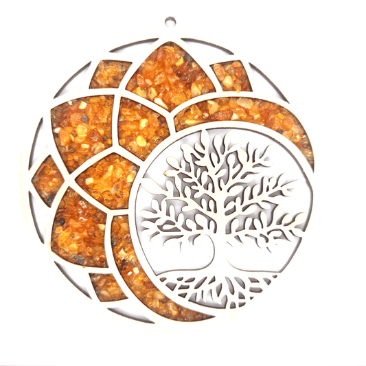 Holz‑Bernstein‑Mandala – Sinnbild für Kraft und Harmonie