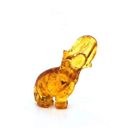 Glückssymbol Elefant Skulptur aus echtem Bernstein