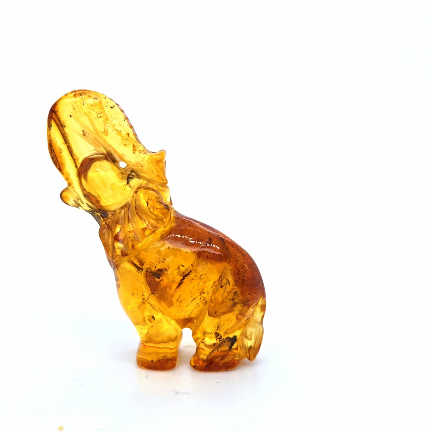 Glückssymbol Elefant Skulptur aus echtem Bernstein