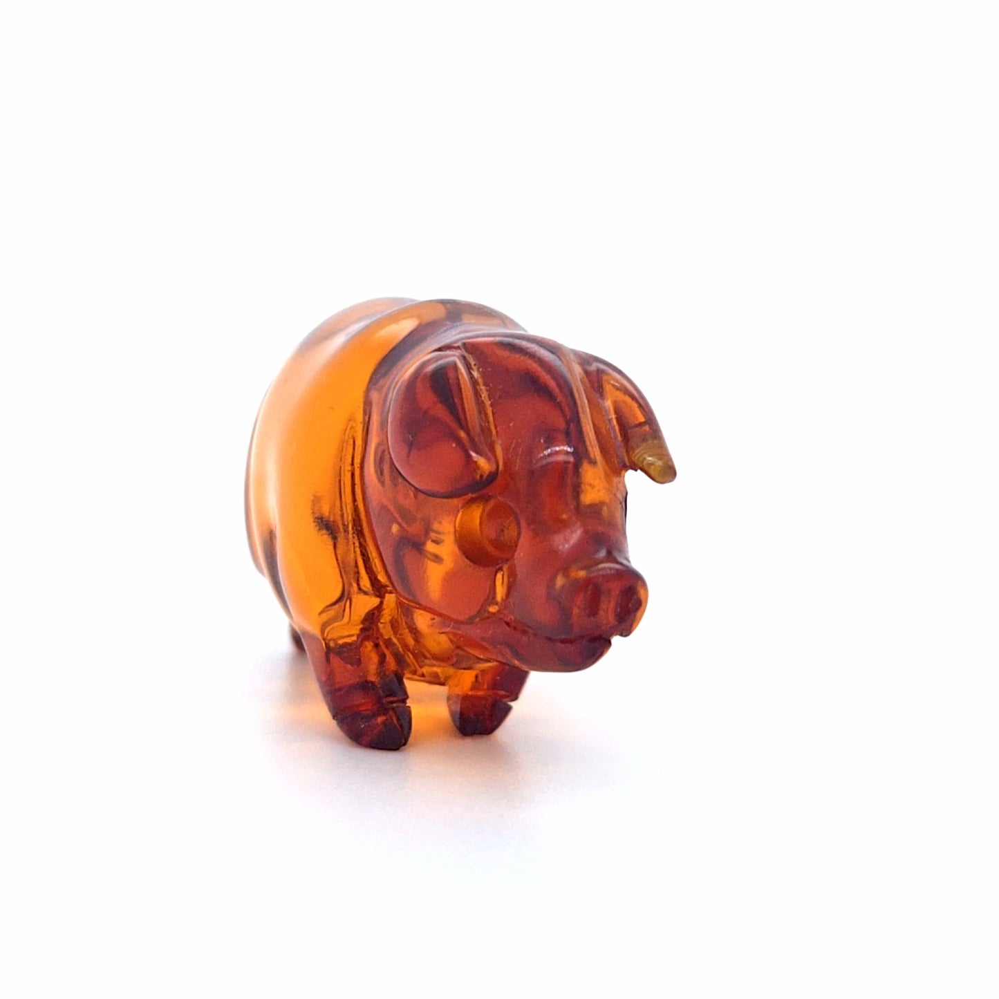 Baltischer Bernstein: Handgefertigte Schwein-Figur
