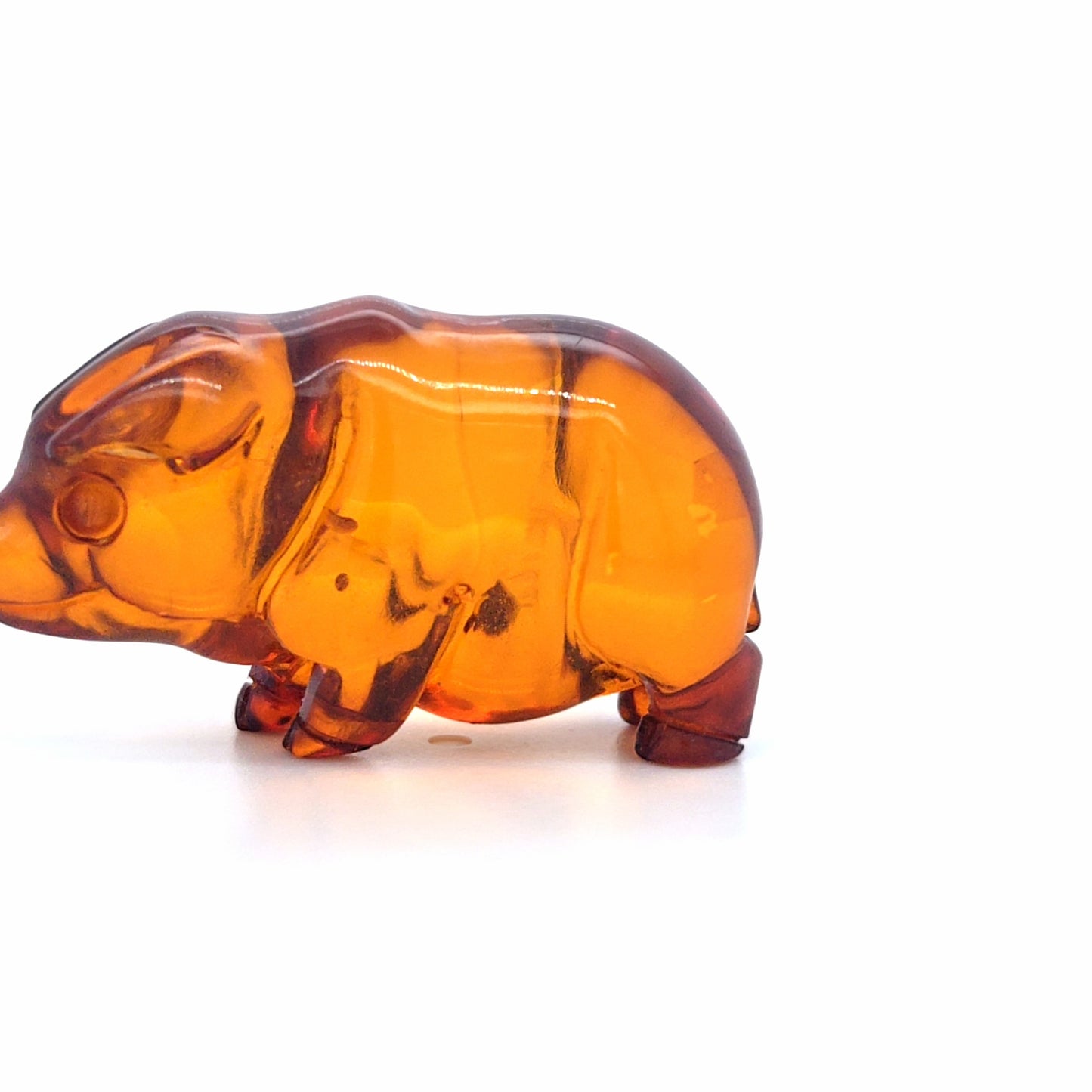 Baltischer Bernstein: Handgefertigte Schwein-Figur