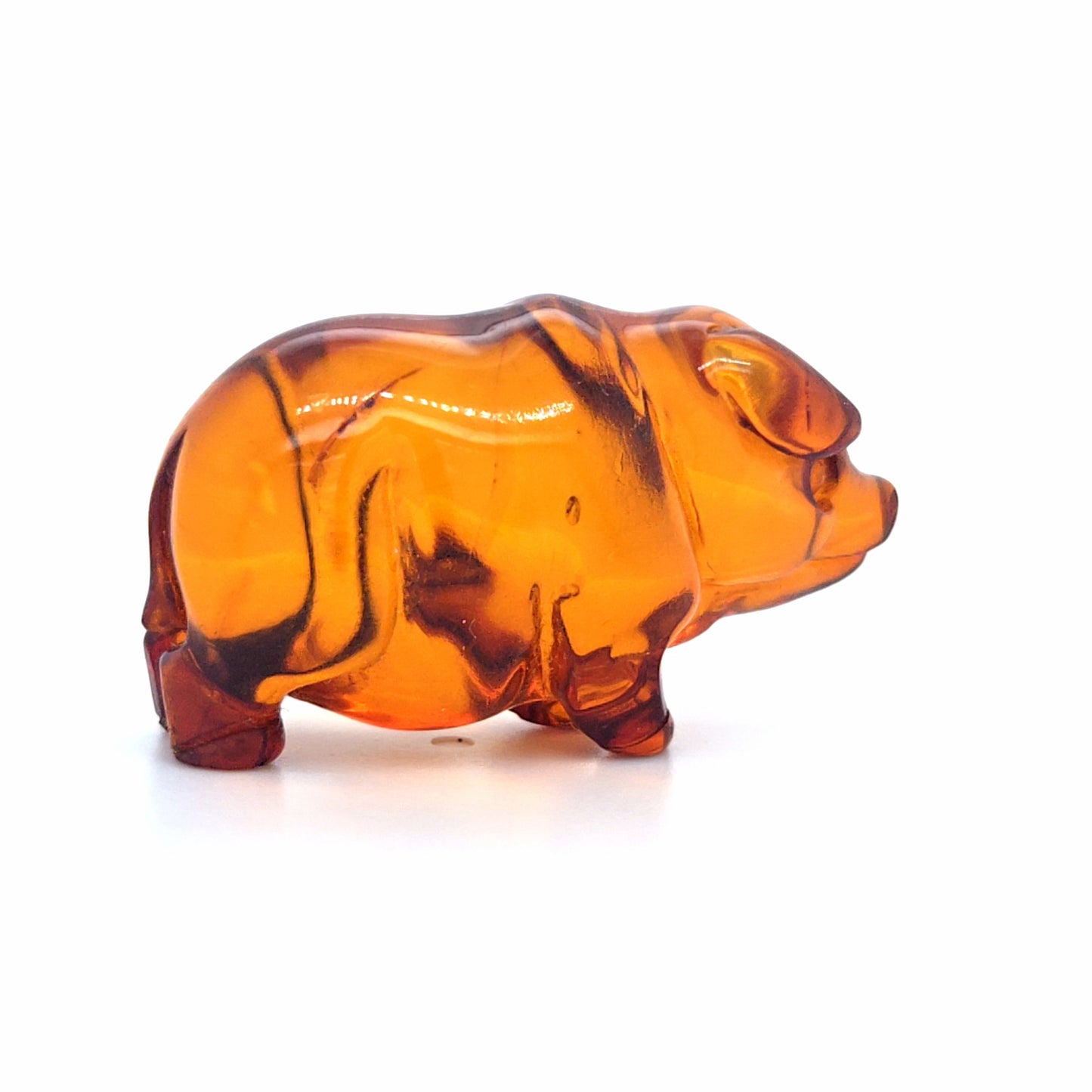 Baltischer Bernstein: Handgefertigte Schwein-Figur
