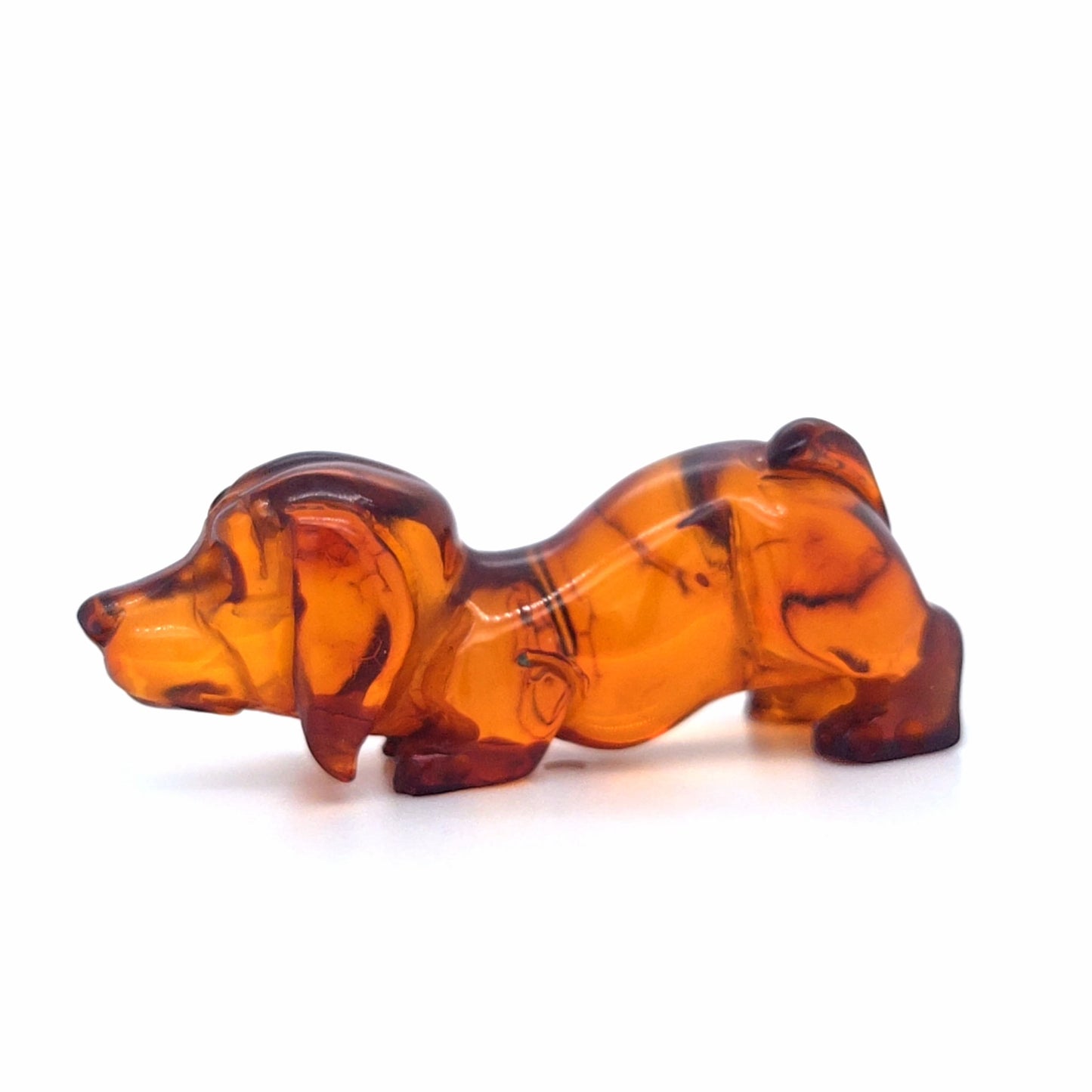Hundefigur aus Baltischem Bernstein – Hochwertiges Unikat