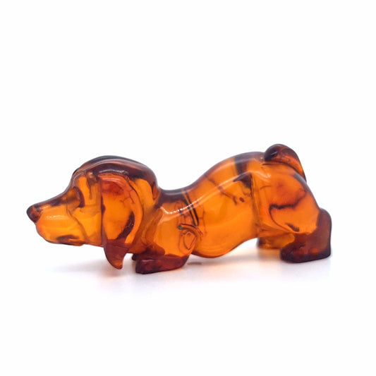 Hundefigur aus Baltischem Bernstein – Hochwertiges Unikat