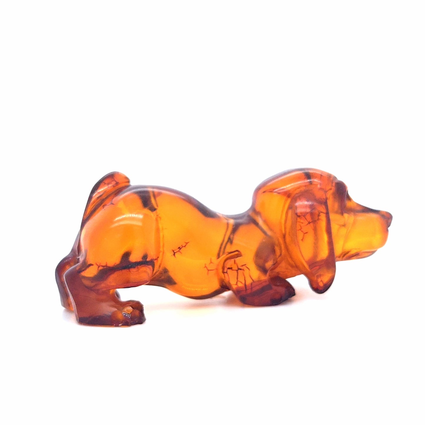 Hundefigur aus Baltischem Bernstein – Hochwertiges Unikat