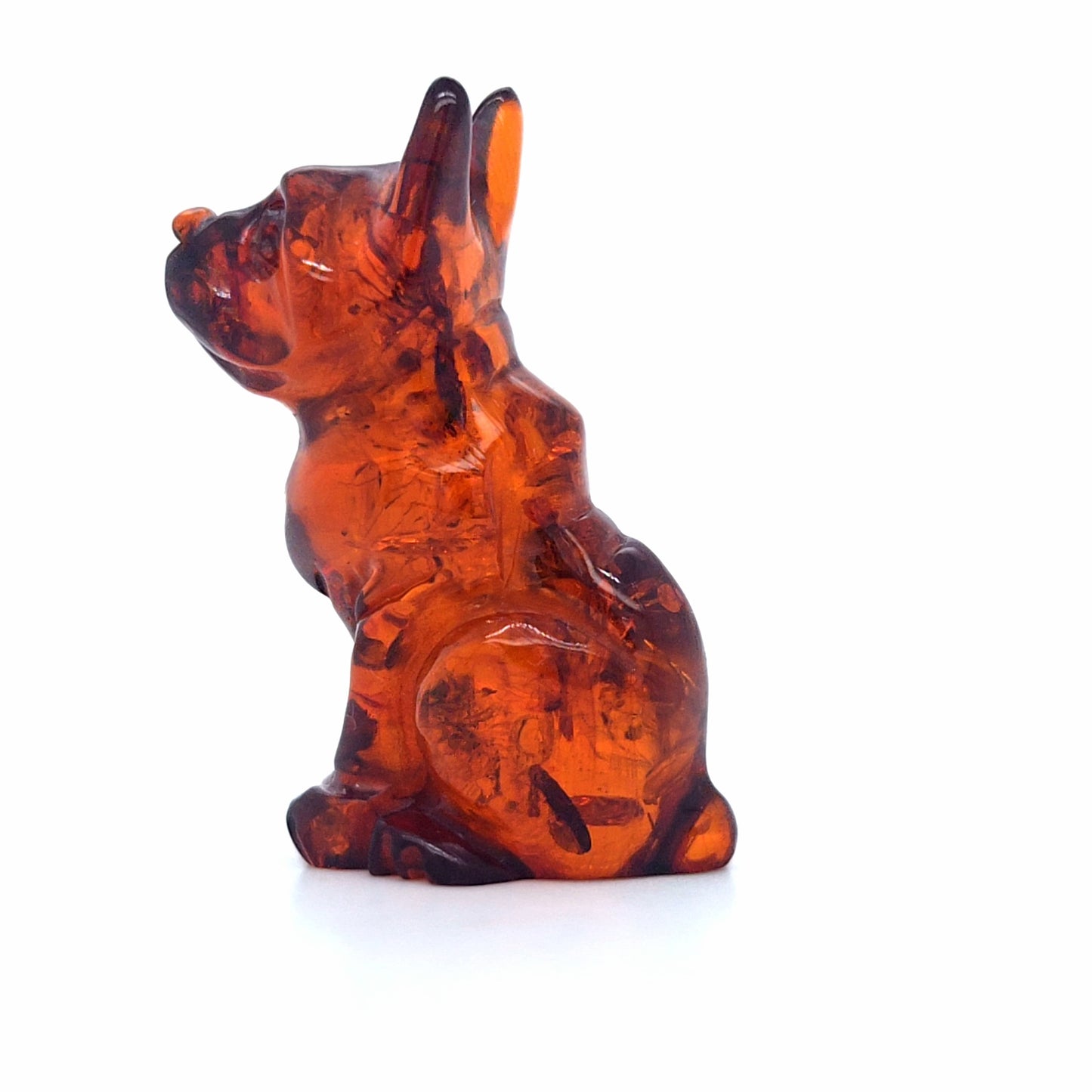 Edle Hunde-Figur aus echtem Baltischem Bernstein