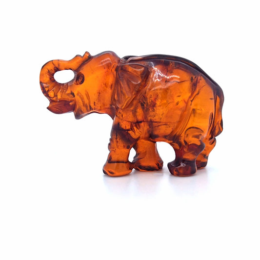 Bernstein-Skulptur: Elefant – Glücksbringer für Ihr Zuhause