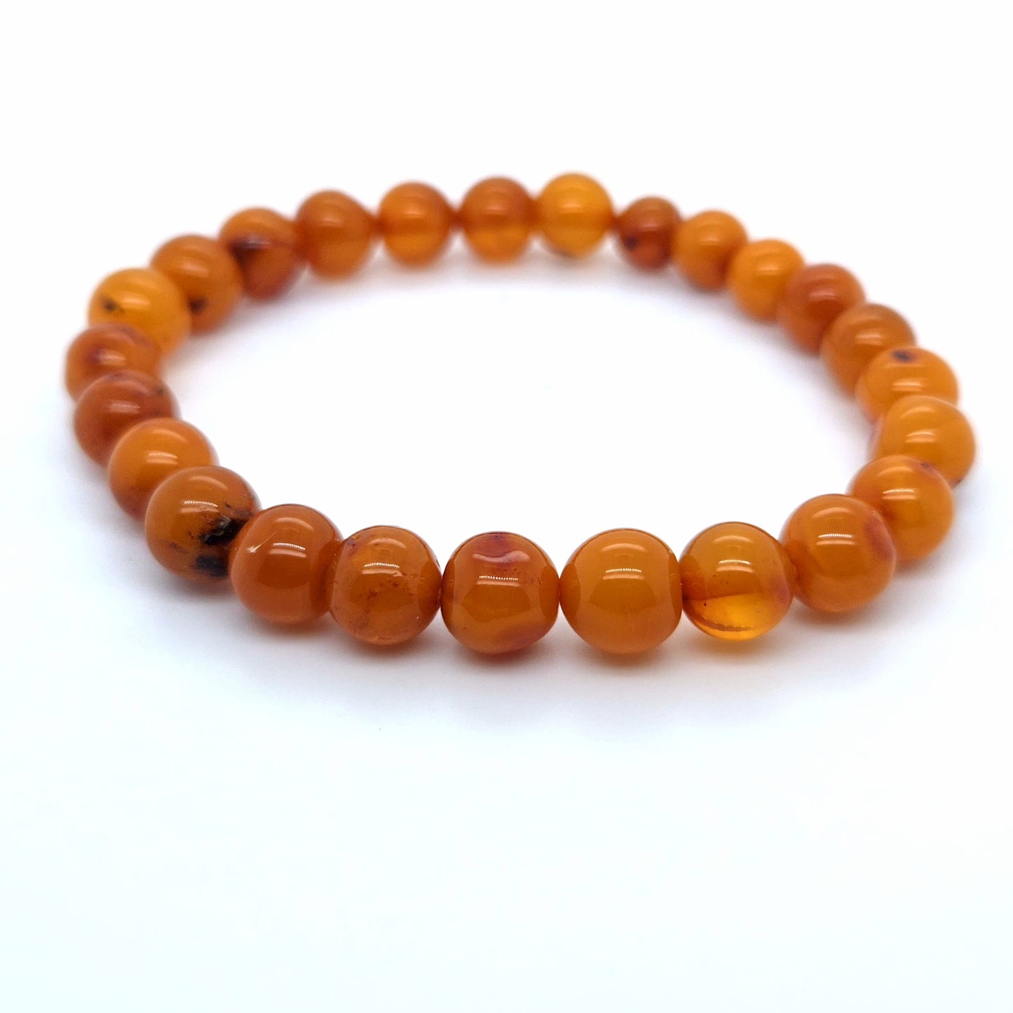 Klassisches Bernstein-Armband: Natur-Unikat auf Elastikband