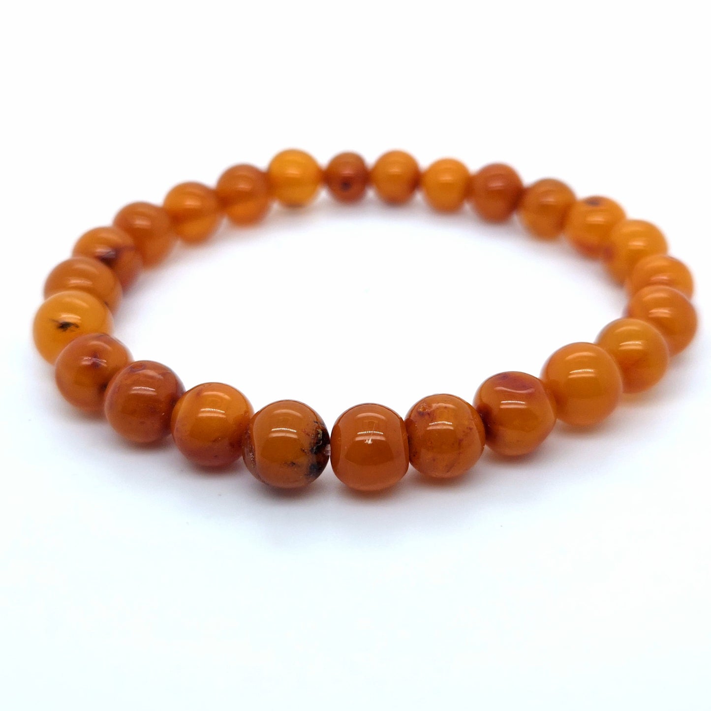 Klassisches Bernstein-Armband: Natur-Unikat auf Elastikband
