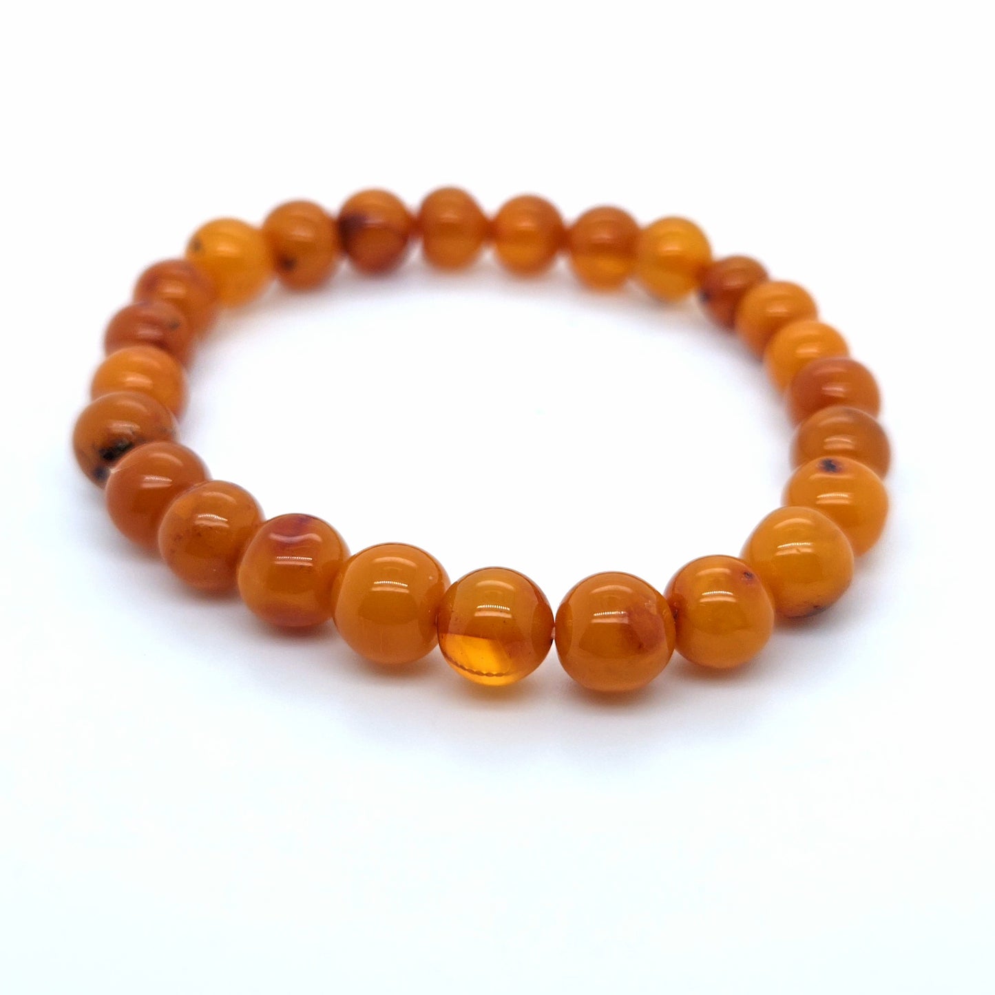 Klassisches Bernstein-Armband: Natur-Unikat auf Elastikband