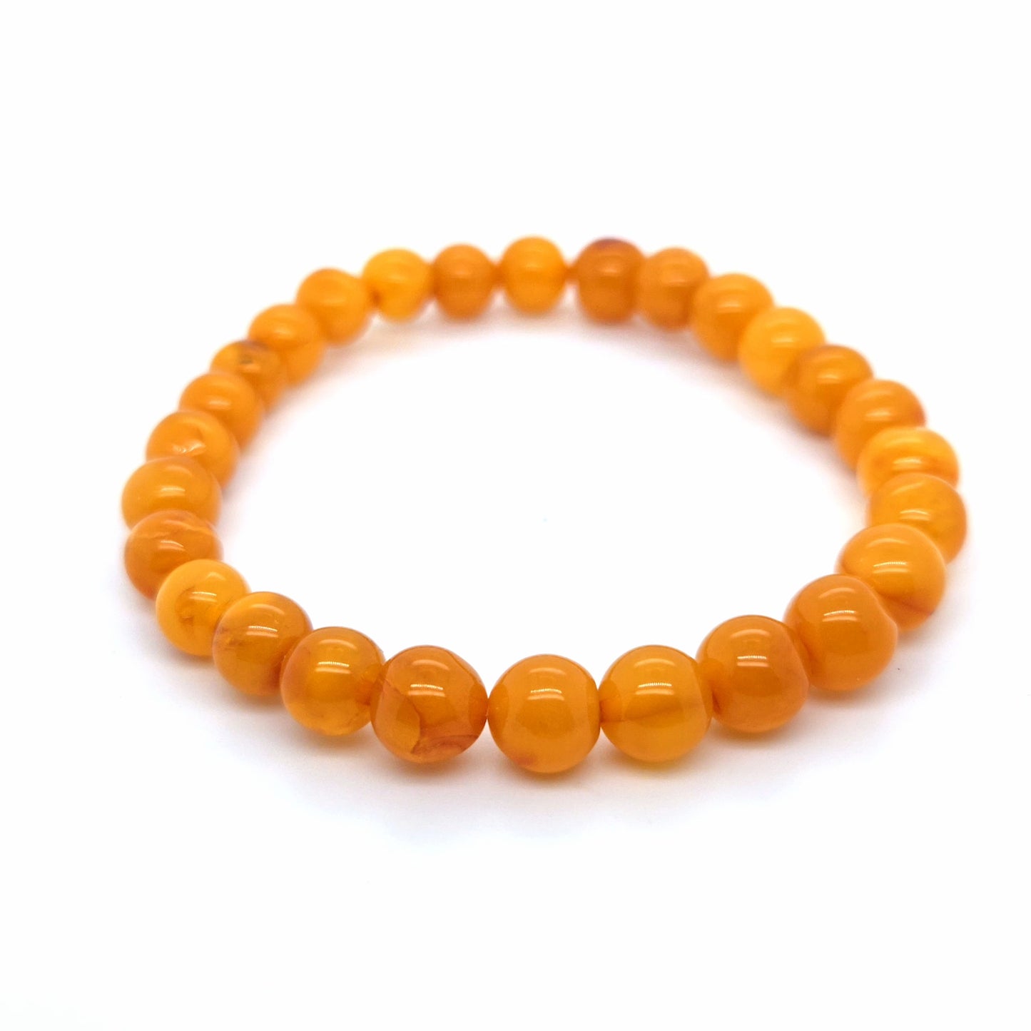 Klassisches Bernstein-Armband: Natur-Unikat auf Elastikband
