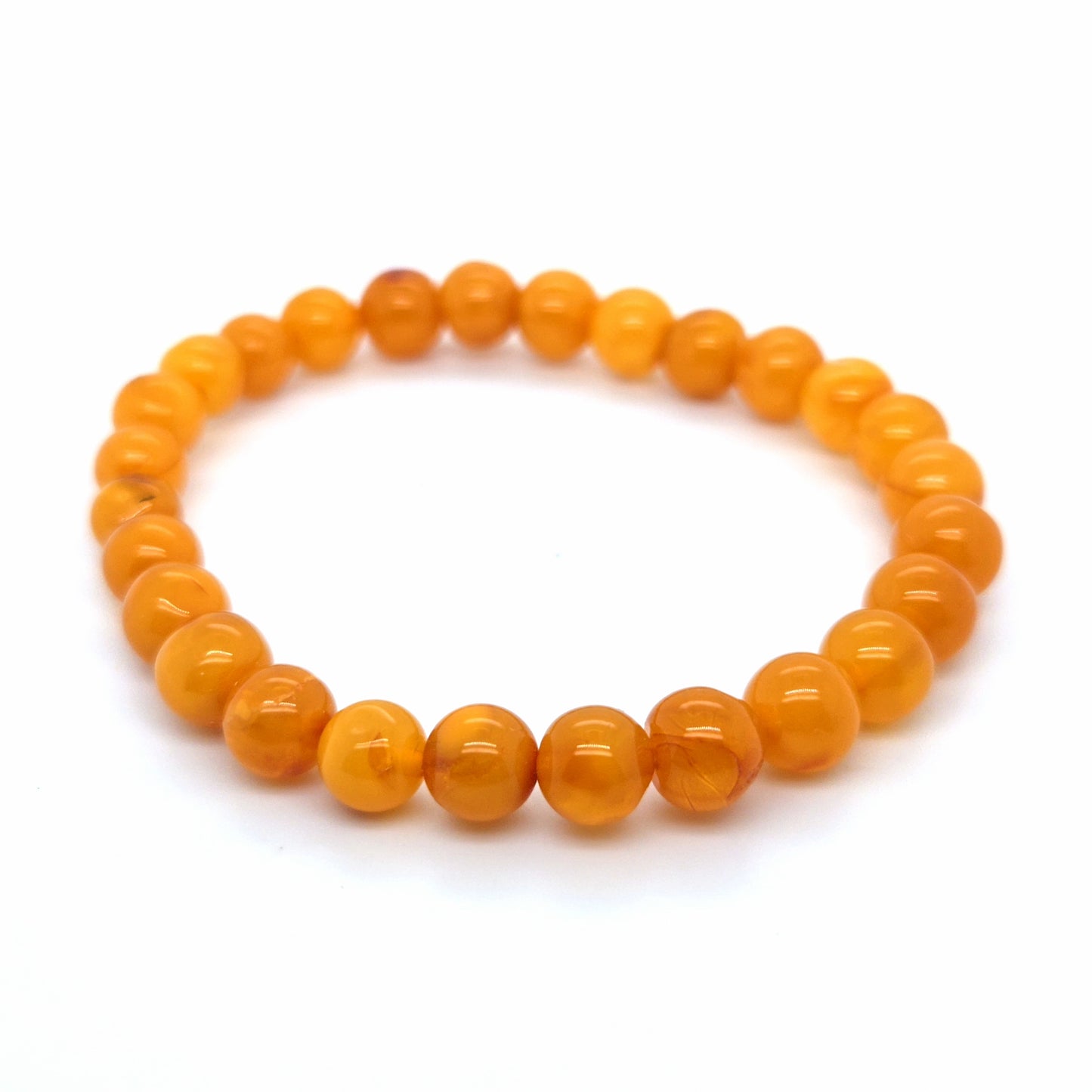 Klassisches Bernstein-Armband: Natur-Unikat auf Elastikband