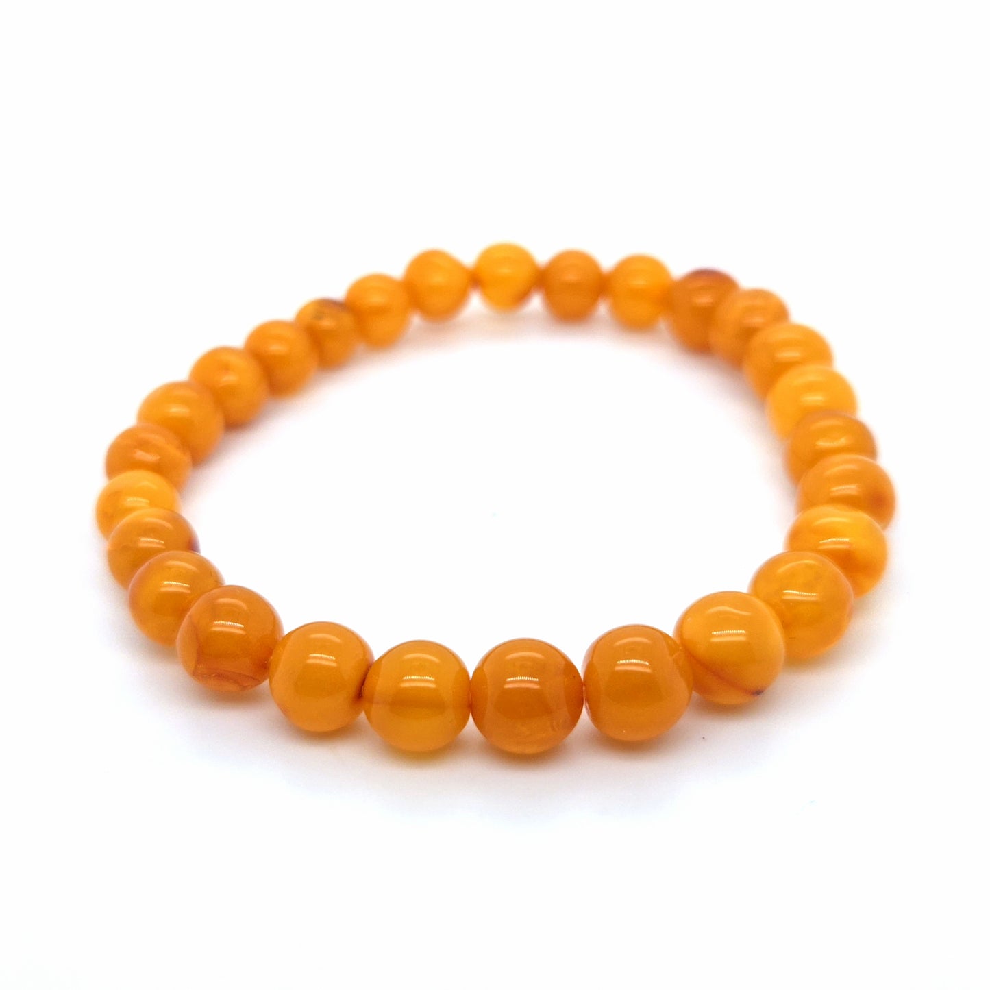 Klassisches Bernstein-Armband: Natur-Unikat auf Elastikband